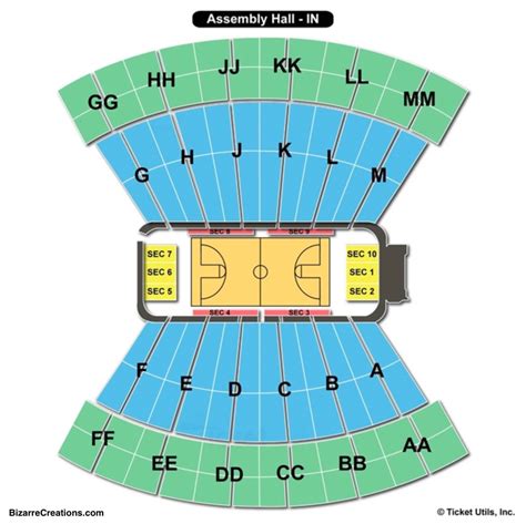 The venue has a seating capacity of 17,222 and is known for its loud crowds and electric atmosphere. Seating Chart. The Simon Skjodt Assembly Hall seating chart is designed to give fans a great view of the action from any seat in the arena. The seating bowl is divided into four levels, with the lower level being the closest to the court.